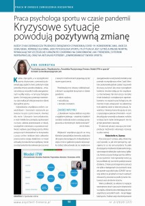 Praca psychologa sportu w czasie pandemii. Kryzysowe sytuacje powodują pozytywną zmianę