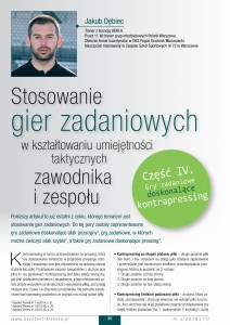 Stosowanie gier zadaniowych w kształtowaniu umiejętności taktycznych zawodnika i zespołu. Część IV. Gry zadaniowe doskonalące kontrapressing