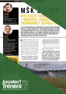 MSK Zilina – opis stażu trenerskiego + konspekt jednostki treningowej U15