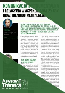Komunikacja instrumentalna i relacyjna w aspekcie analizy gry oraz treningu mentalnego
