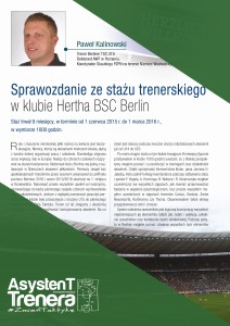 Sprawozdanie ze stażu trenerskiego w klubie Hertha BSC Berlin