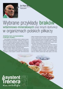 Wybrane przykłady braków witaminowo-mineralnych oraz innych dysfunkcji w organizmach polskich piłkarzy
