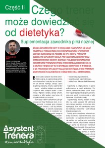 Czego trener może się dowiedzieć od dietetyka. Część II. Suplementacja zawodnika piłki nożnej