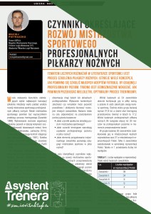 Czynniki określające rozwój mistrzostwa sportowego profesjonalnych piłkarzy nożnych