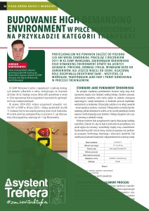 Budowanie High Demanding Environment w piłce młodzieżowej na przykładzie kategorii trampkarz