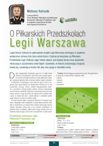 O Piłkarskich Przedszkolach Legii Warszawa