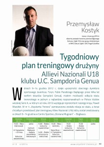 Tygodniowy plan treningowy drużyny Allievi Nazionali U18 klubu U.C. Sampdoria Genua