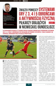 Związek pomiędzy systemami gry z 3, 4 i 5 obrońcami a aktywnością fizyczną piłkarzy grających w niemieckiej Bundeslidze. Część II
